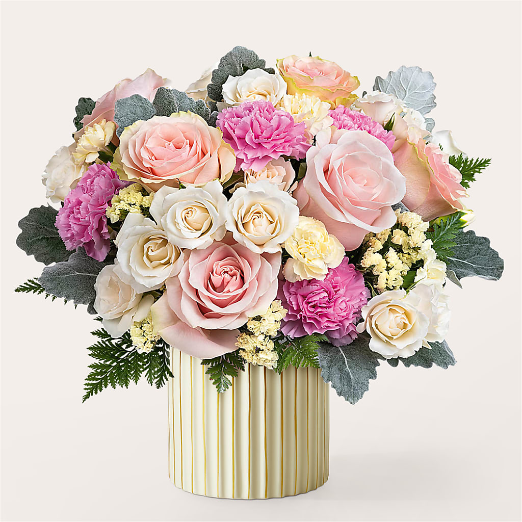 Blissful Moments Bouquet with Ivory Vase – SOUTHERN TRADITIONS FLORAL & GIFTS, Swainsboro GA