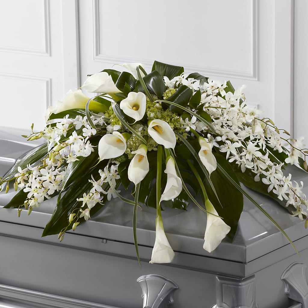 Angel Wings Casket Spray – SOUTHERN TRADITIONS FLORAL & GIFTS, Swainsboro GA