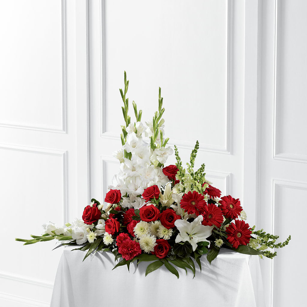Crimson & White Arrangement – SOUTHERN TRADITIONS FLORAL & GIFTS, Swainsboro GA