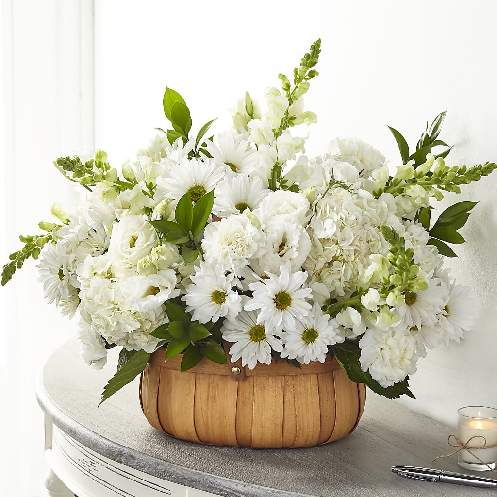 Pure Ivory Basket – SOUTHERN TRADITIONS FLORAL & GIFTS, Swainsboro GA