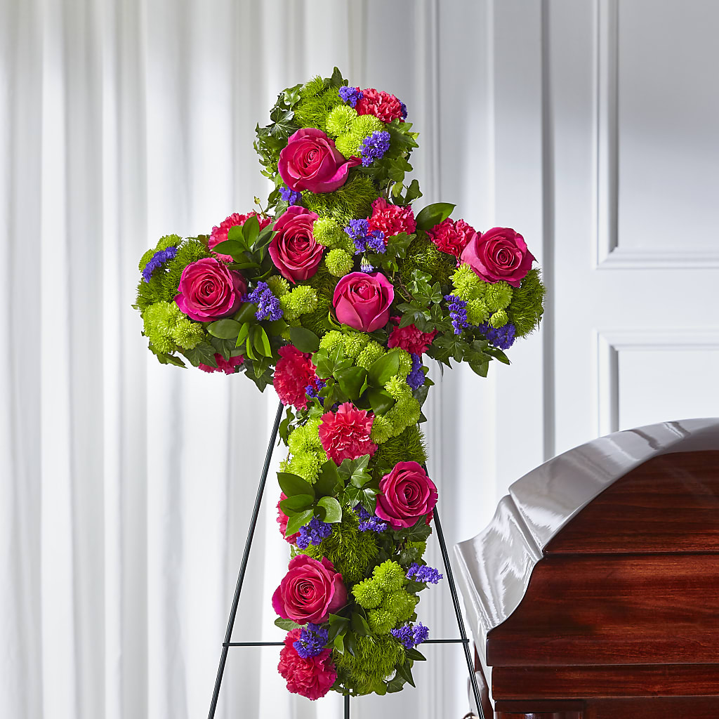 Tribute Rose Floral Cross – SOUTHERN TRADITIONS FLORAL & GIFTS, Swainsboro GA
