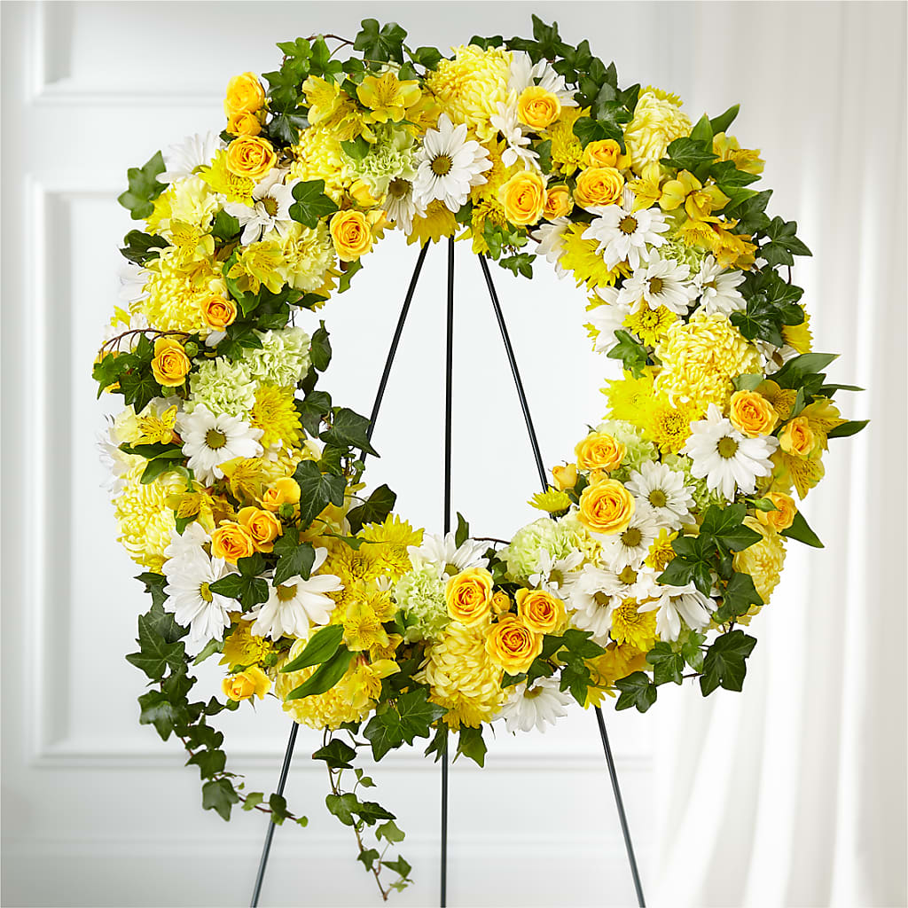 Golden Remembrance Wreath – SOUTHERN TRADITIONS FLORAL & GIFTS, Swainsboro GA