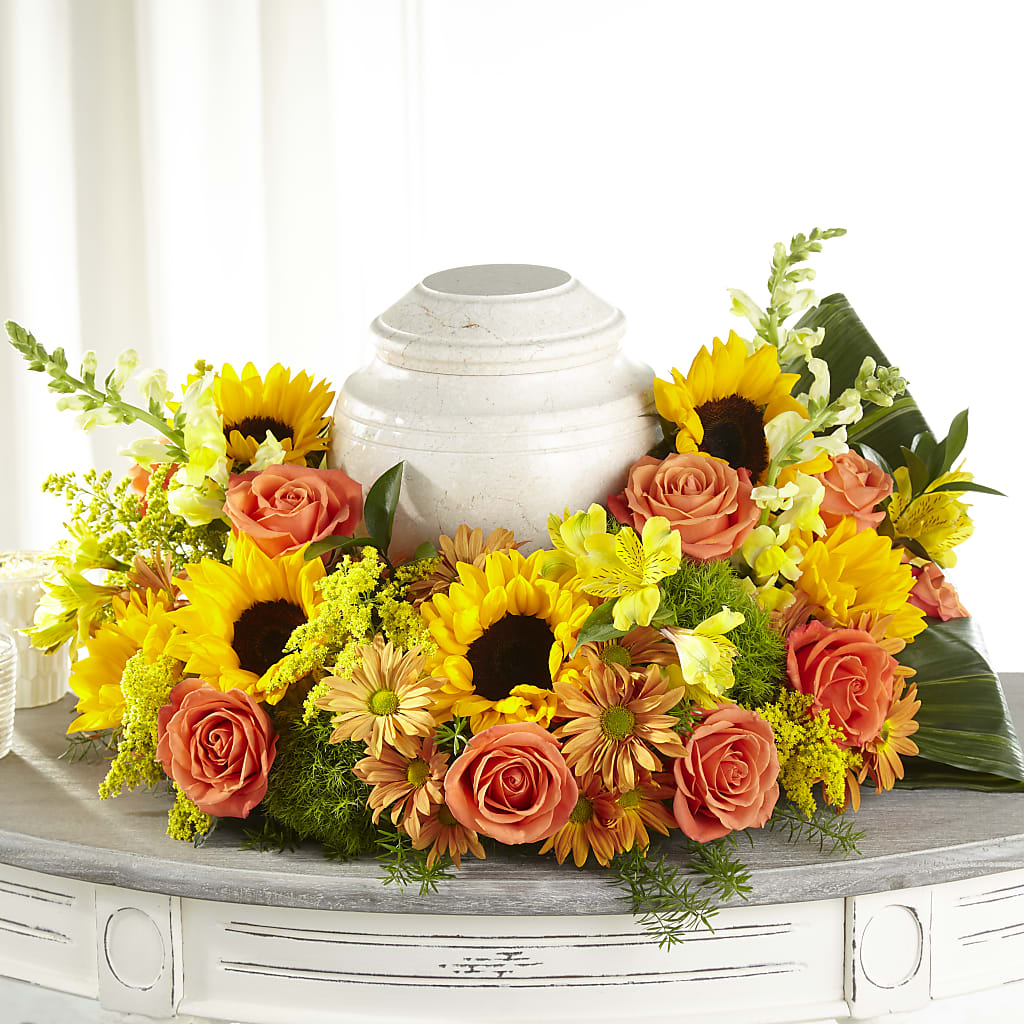 Faithful Sunflower Cremation Adornment – SOUTHERN TRADITIONS FLORAL & GIFTS, Swainsboro GA