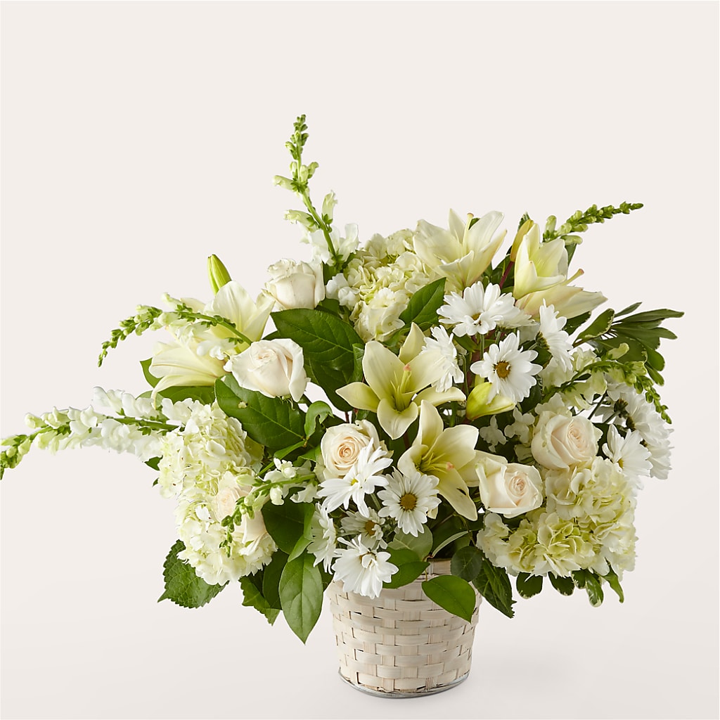 Ivory Elegance Floral Basket – SOUTHERN TRADITIONS FLORAL & GIFTS, Swainsboro GA