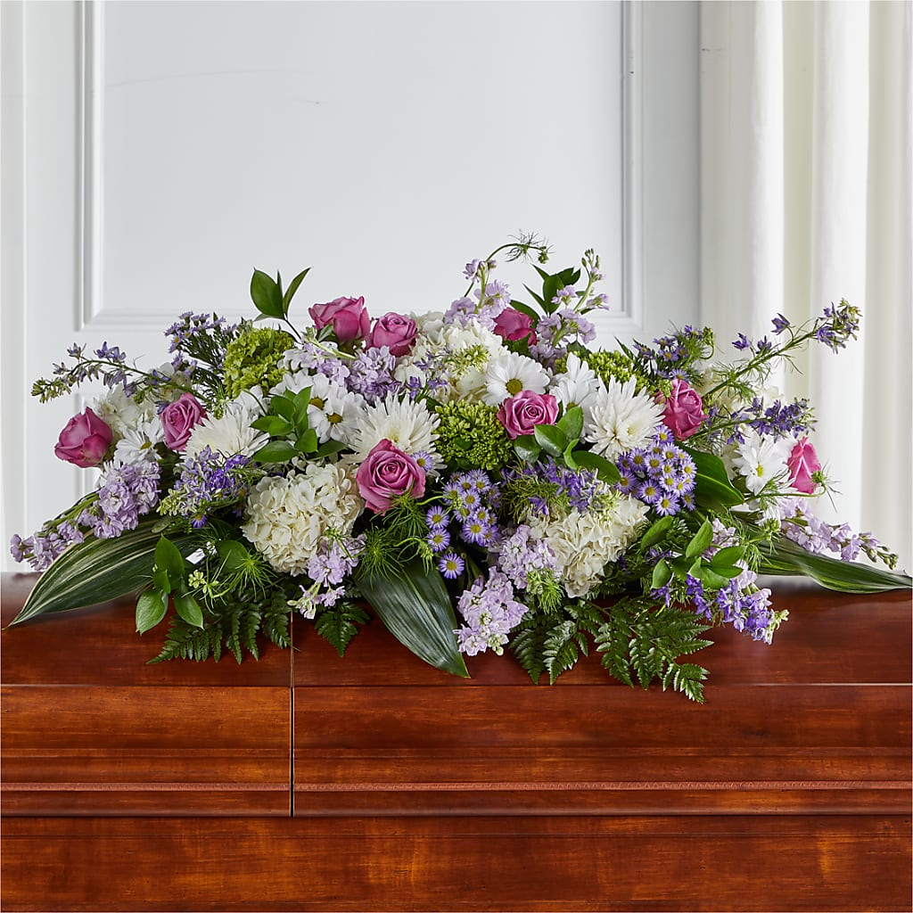 Meadows of Serenity Casket Spray – SOUTHERN TRADITIONS FLORAL & GIFTS, Swainsboro GA