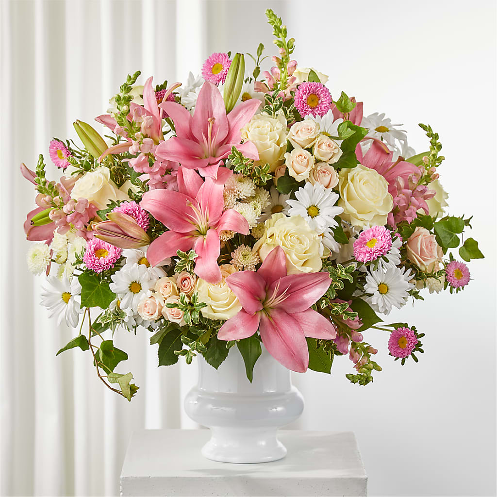 Empathetic Blooms Urn Arrangement – SOUTHERN TRADITIONS FLORAL & GIFTS, Swainsboro GA