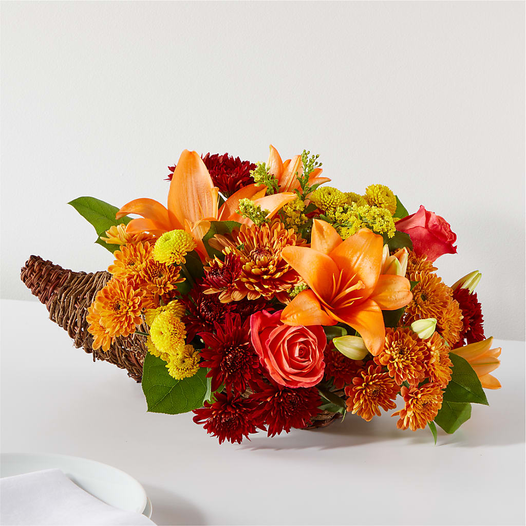 Bouquet of Blessings Cornucopia – SOUTHERN TRADITIONS FLORAL & GIFTS, Swainsboro GA