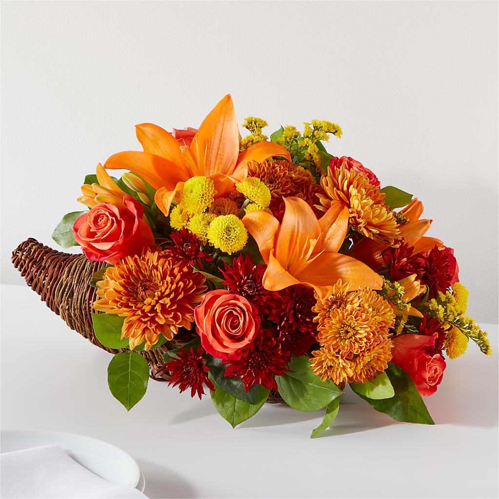Bouquet of Blessings Cornucopia – SOUTHERN TRADITIONS FLORAL & GIFTS, Swainsboro GA