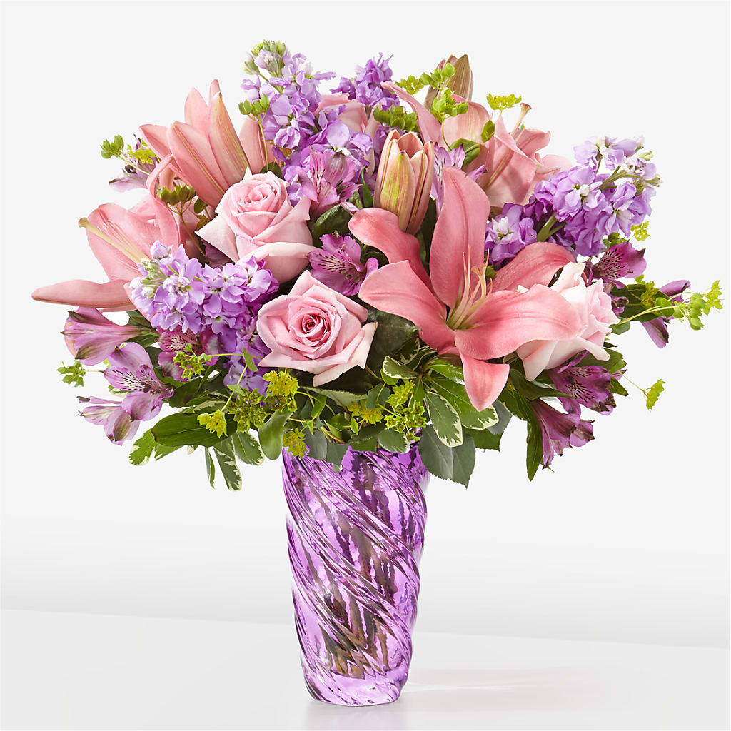 Precious Petals Bouquet with Luxe Swirl Vase – SOUTHERN TRADITIONS FLORAL & GIFTS, Swainsboro GA
