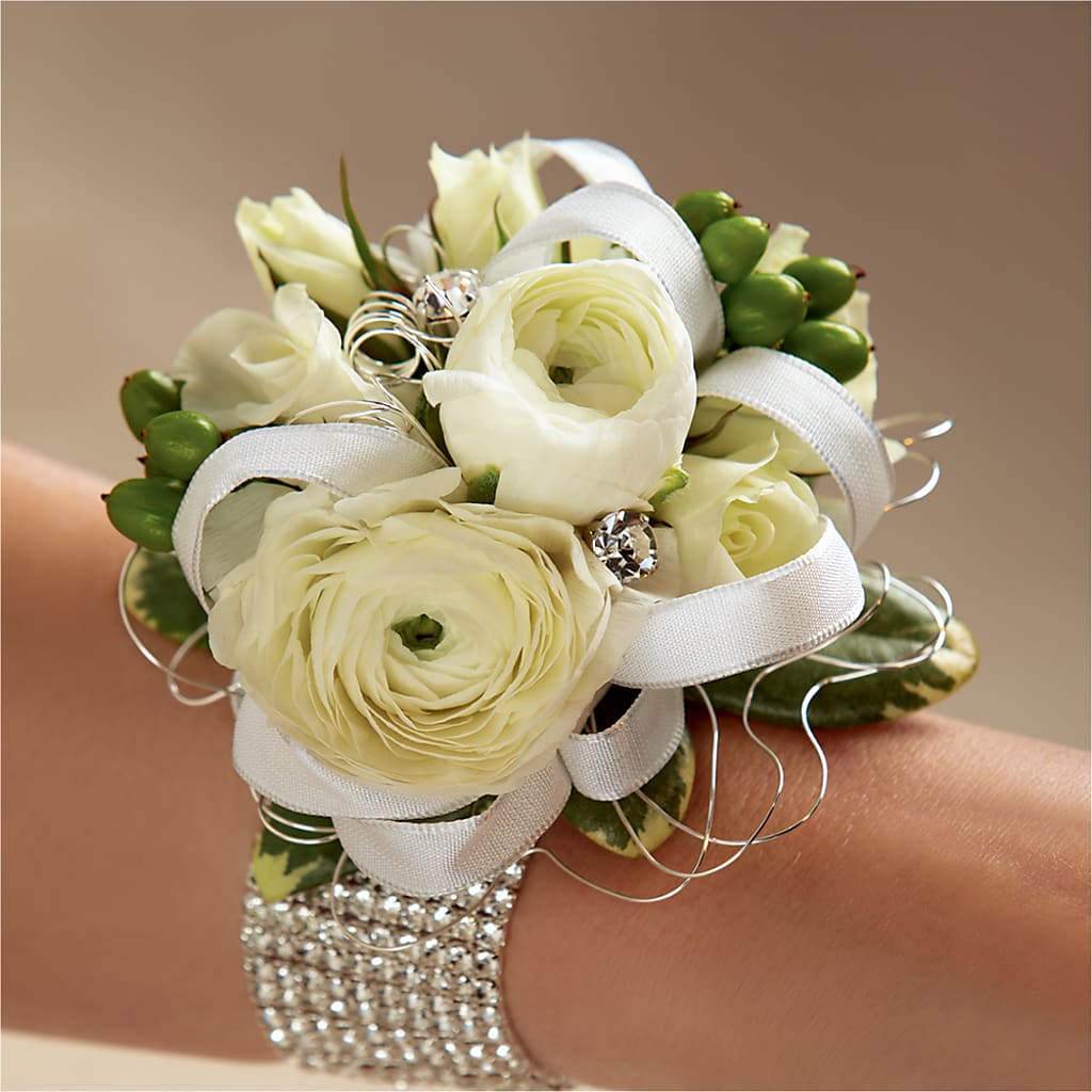 White Wedding Corsage – SOUTHERN TRADITIONS FLORAL & GIFTS, Swainsboro GA