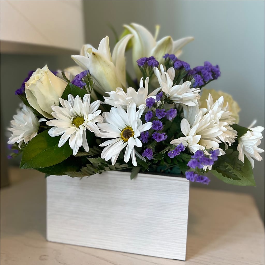 Beyond Blue Box Bouquet – SOUTHERN TRADITIONS FLORAL & GIFTS, Swainsboro GA