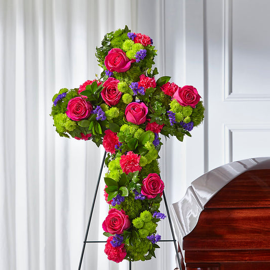 Tribute Rose Floral Cross – SOUTHERN TRADITIONS FLORAL & GIFTS, Swainsboro GA