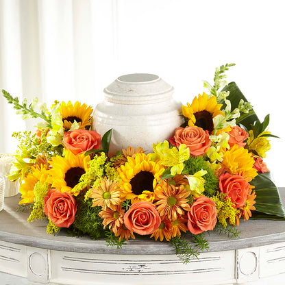 Faithful Sunflower Cremation Adornment – SOUTHERN TRADITIONS FLORAL & GIFTS, Swainsboro GA