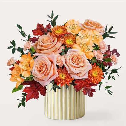 Spiced Latte Bouquet with Ivory Vase – SOUTHERN TRADITIONS FLORAL & GIFTS, Swainsboro GA