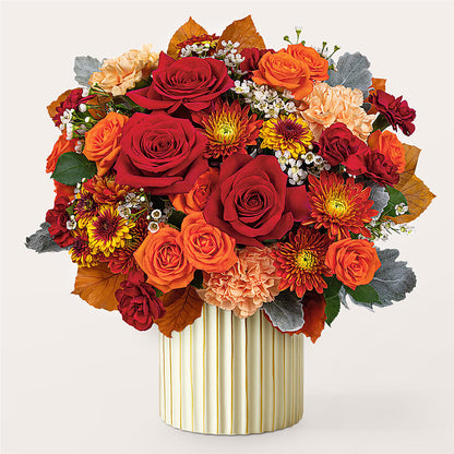 Merlot Bouquet with Ivory Vase – SOUTHERN TRADITIONS FLORAL & GIFTS, Swainsboro GA