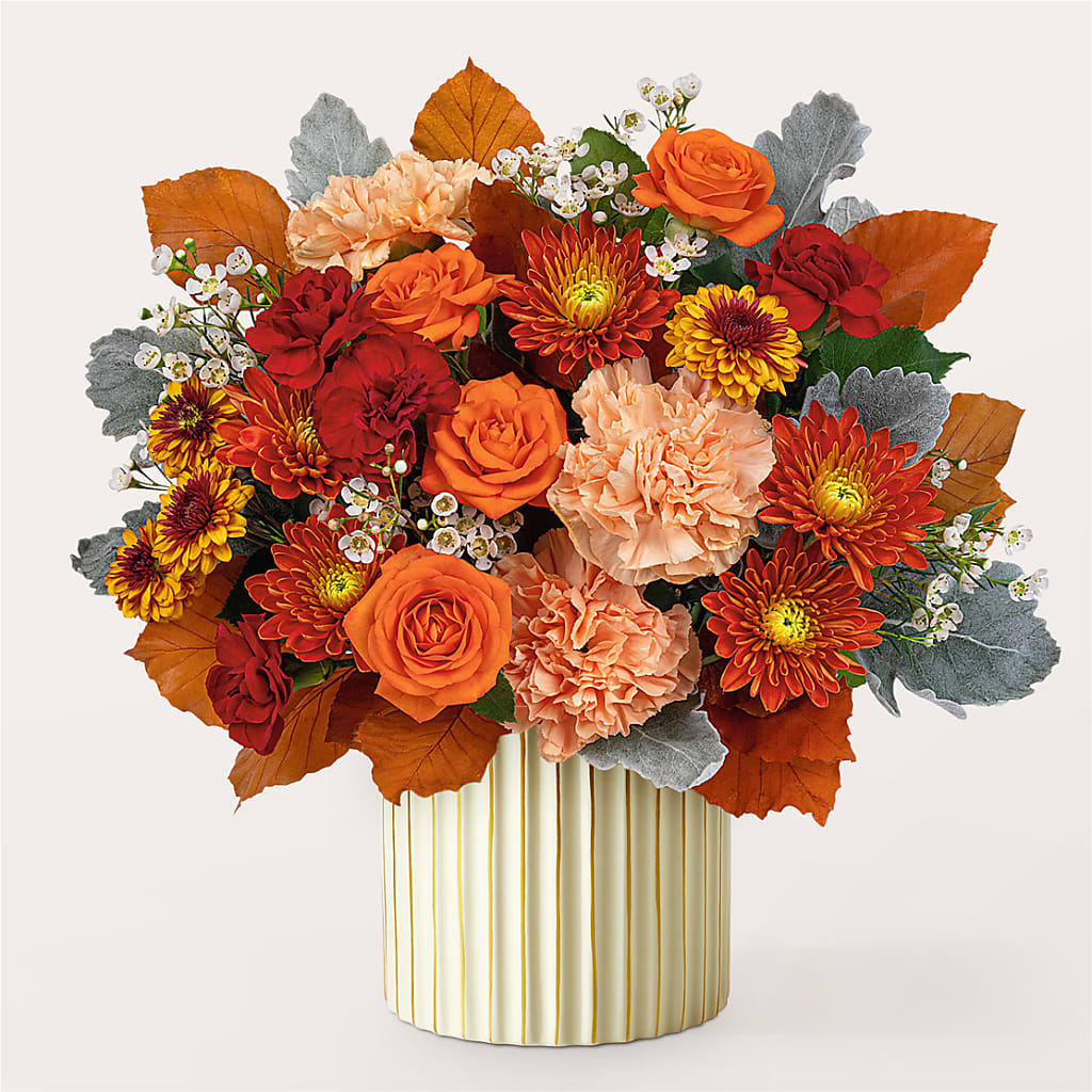 Merlot Bouquet with Ivory Vase – SOUTHERN TRADITIONS FLORAL & GIFTS, Swainsboro GA